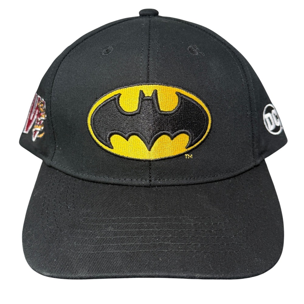 DC Comics Batman Snapback Hat‎ Mens OSFM Black Pepsi Logo Embroidered Cap